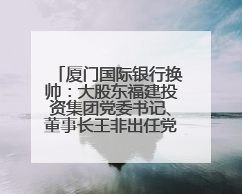 厦门国际银行换帅：大股东福建投资集团党委书记、董事长王非出任党委书记