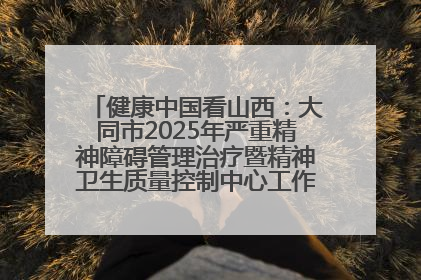 健康中国看山西：大同市2025年严重精神障碍管理治疗暨精神卫生质量控制中心工作培训班开班