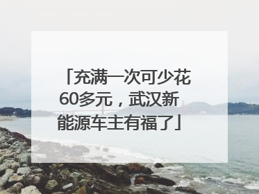 充满一次可少花60多元，武汉新能源车主有福了
