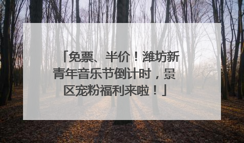 免票、半价！潍坊新青年音乐节倒计时，景区宠粉福利来啦！