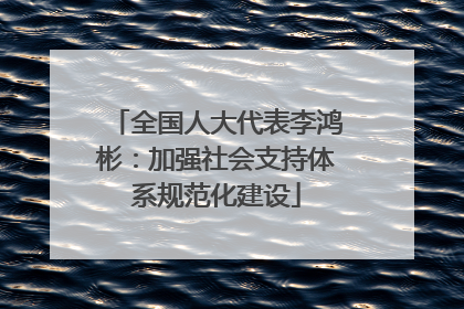 全国人大代表李鸿彬：加强社会支持体系规范化建设