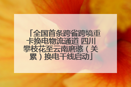 全国首条跨省跨境重卡换电物流通道 四川攀枝花至云南磨憨（关累）换电干线启动