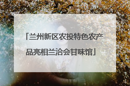 兰州新区农投特色农产品亮相兰洽会甘味馆