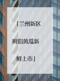 兰州新区拇指黄瓜新鲜上市