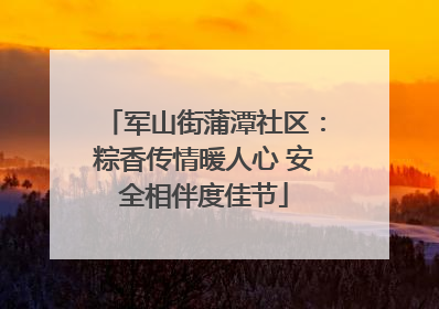 军山街蒲潭社区：粽香传情暖人心 安全相伴度佳节