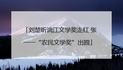 刘楚昕漓江文学奖走红 张一一“农民文学奖”出圈