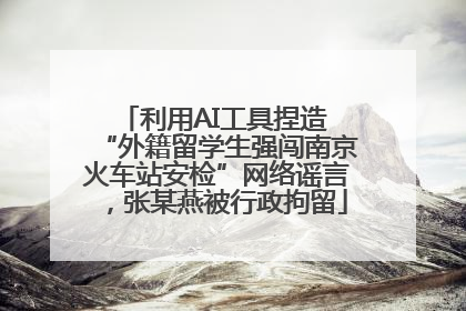 利用AI工具捏造 “外籍留学生强闯南京火车站安检”网络谣言，张某燕被行政拘留