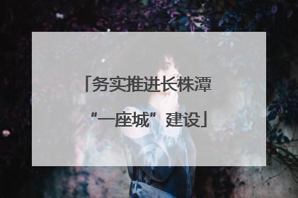 务实推进长株潭“一座城”建设