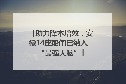 助力降本增效，安徽14座船闸已纳入“最强大脑”