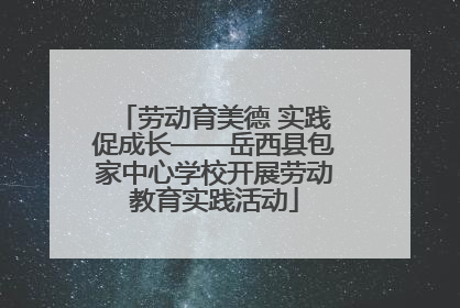 劳动育美德 实践促成长——岳西县包家中心学校开展劳动教育实践活动