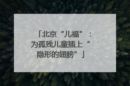 北京“儿福”：为孤残儿童插上“隐形的翅膀”