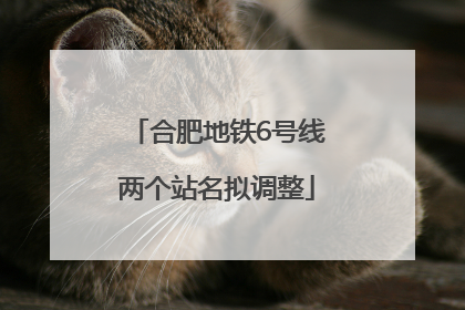 合肥地铁6号线两个站名拟调整