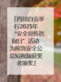 四川自贡举行2025年“安全宣传咨询日”活动 为应急安全公益短视频获奖者颁奖