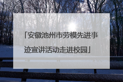 安徽池州市劳模先进事迹宣讲活动走进校园