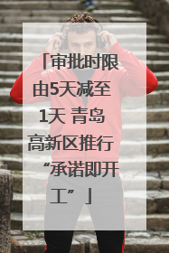 审批时限由5天减至1天 青岛高新区推行“承诺即开工”