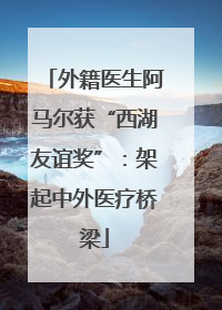 外籍医生阿马尔获“西湖友谊奖”：架起中外医疗桥梁