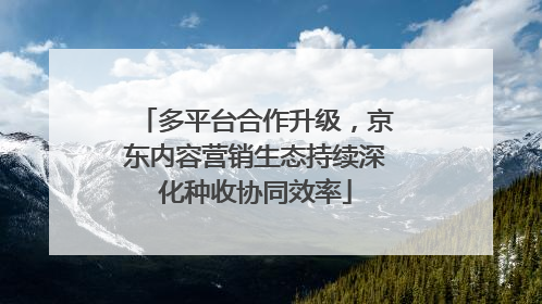 多平台合作升级，京东内容营销生态持续深化种收协同效率