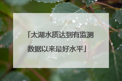 太湖水质达到有监测数据以来最好水平