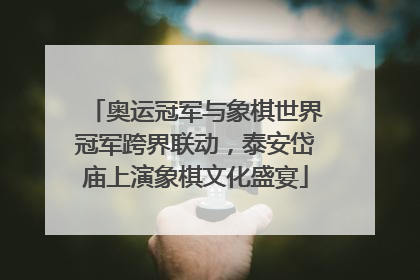 奥运冠军与象棋世界冠军跨界联动，泰安岱庙上演象棋文化盛宴
