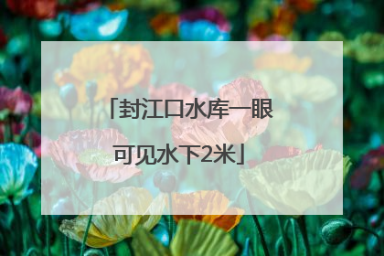 封江口水库一眼可见水下2米
