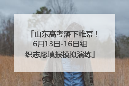 山东高考落下帷幕！6月13日-16日组织志愿填报模拟演练