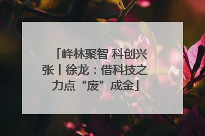 峰林聚智 科创兴张丨徐龙：借科技之力点“废”成金