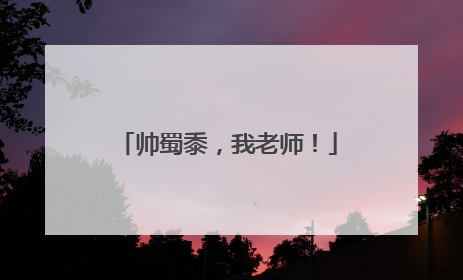 帅蜀黍，我老师！
