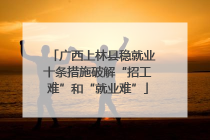 广西上林县稳就业十条措施破解“招工难”和“就业难”