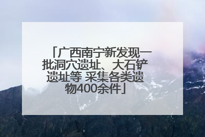 广西南宁新发现一批洞穴遗址、大石铲遗址等 采集各类遗物400余件