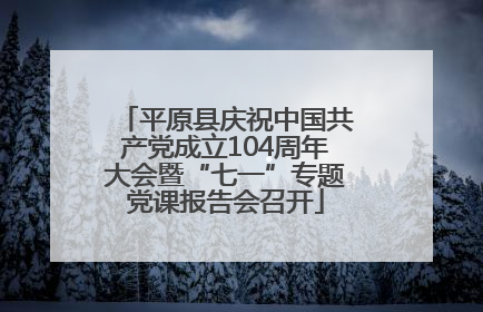 平原县庆祝中国共产党成立104周年大会暨“七一”专题党课报告会召开