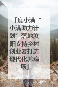 度小满“小满助力计划”落地汝阳支持乡村创业者打造现代化养鸡场
