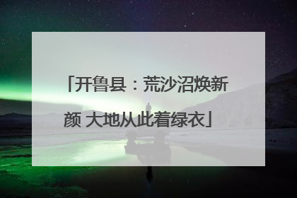 开鲁县：荒沙沼焕新颜 大地从此着绿衣