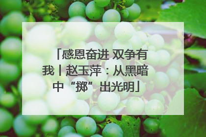 感恩奋进 双争有我丨赵玉萍：从黑暗中“掷”出光明