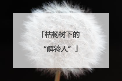 枯杨树下的“解铃人”
