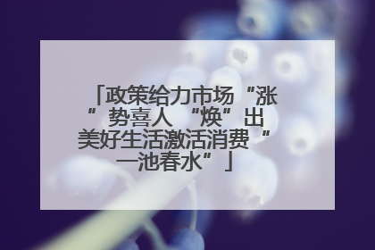政策给力市场“涨”势喜人 “焕”出美好生活激活消费“一池春水”