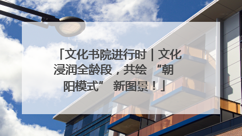 文化书院进行时｜文化浸润全龄段，共绘 “朝阳模式” 新图景！