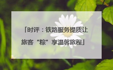 时评：铁路服务提质让旅客“粽”享温馨旅程