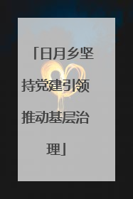 日月乡坚持党建引领推动基层治理