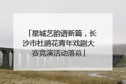星城艺韵谱新篇，长沙市杜鹃花青年戏剧大赛竞演活动落幕