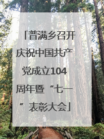普满乡召开庆祝中国共产党成立104周年暨“七一”表彰大会