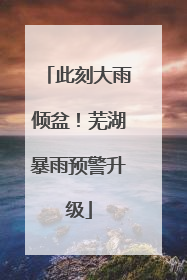 此刻大雨倾盆！芜湖暴雨预警升级