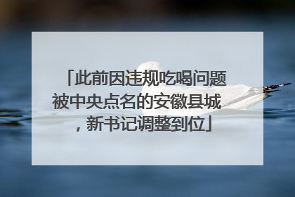 此前因违规吃喝问题被中央点名的安徽县城，新书记调整到位