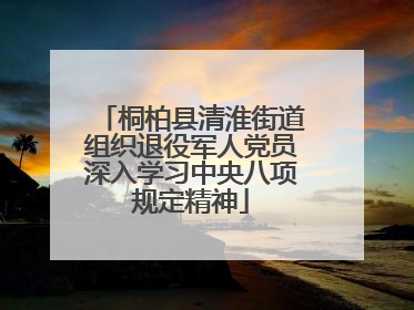 桐柏县清淮街道组织退役军人党员深入学习中央八项规定精神