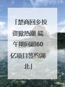 楚商回乡投资掀热潮 端午期间超60亿项目签约湖北