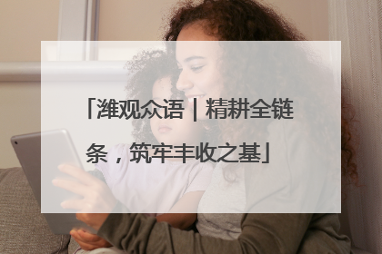 潍观众语｜精耕全链条，筑牢丰收之基