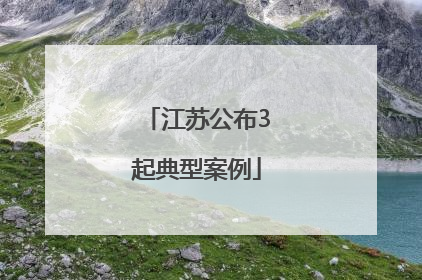 江苏公布3起典型案例