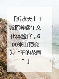 沂水天上王城招募端午文化体验官，600米山顶变为“王的花园”