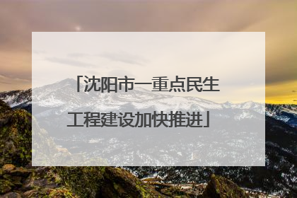 沈阳市一重点民生工程建设加快推进