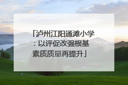泸州江阳通滩小学：以评促改强根基 素质质量再提升