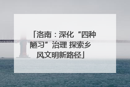 洛南：深化“四种陋习”治理 探索乡风文明新路径